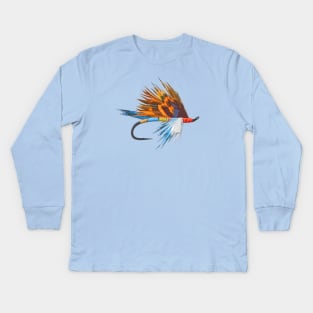 Fly Fishing Fly Tie Art Fisherman T-shirt by TeeCreations Kids Long Sleeve T-Shirt